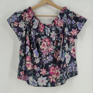 GAP Floral Blouse - Navy, Pink, Purple